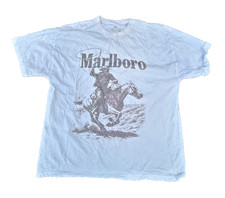 Vintage Marlboro Cowboy White T-Shirt Size XL Made in USA