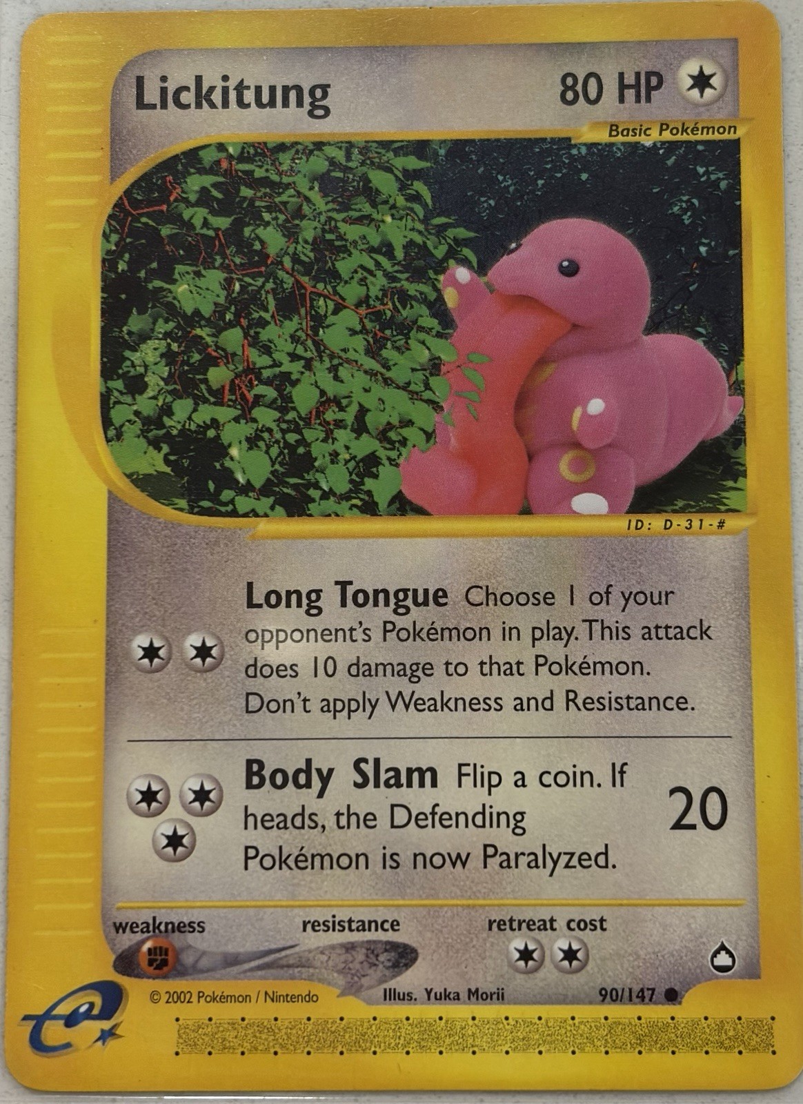 Pokemon Aquapolis Lickitung 90/147 NEAR MINT NM