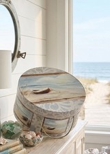 Carol Robinson hat Box Coastal Design Sailboat Nautical Home Decor Nostalgia