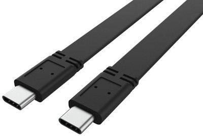 AKASA - USB 3.2 Gen 2x2 20Gbps Flat USB-C Plug to USB-C Plug Lead, 1m Black