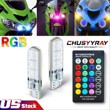 For Kawasaki Z125 PRO KRT RGB LED Headlight Pilot Park Lights T10 168 194 RGB