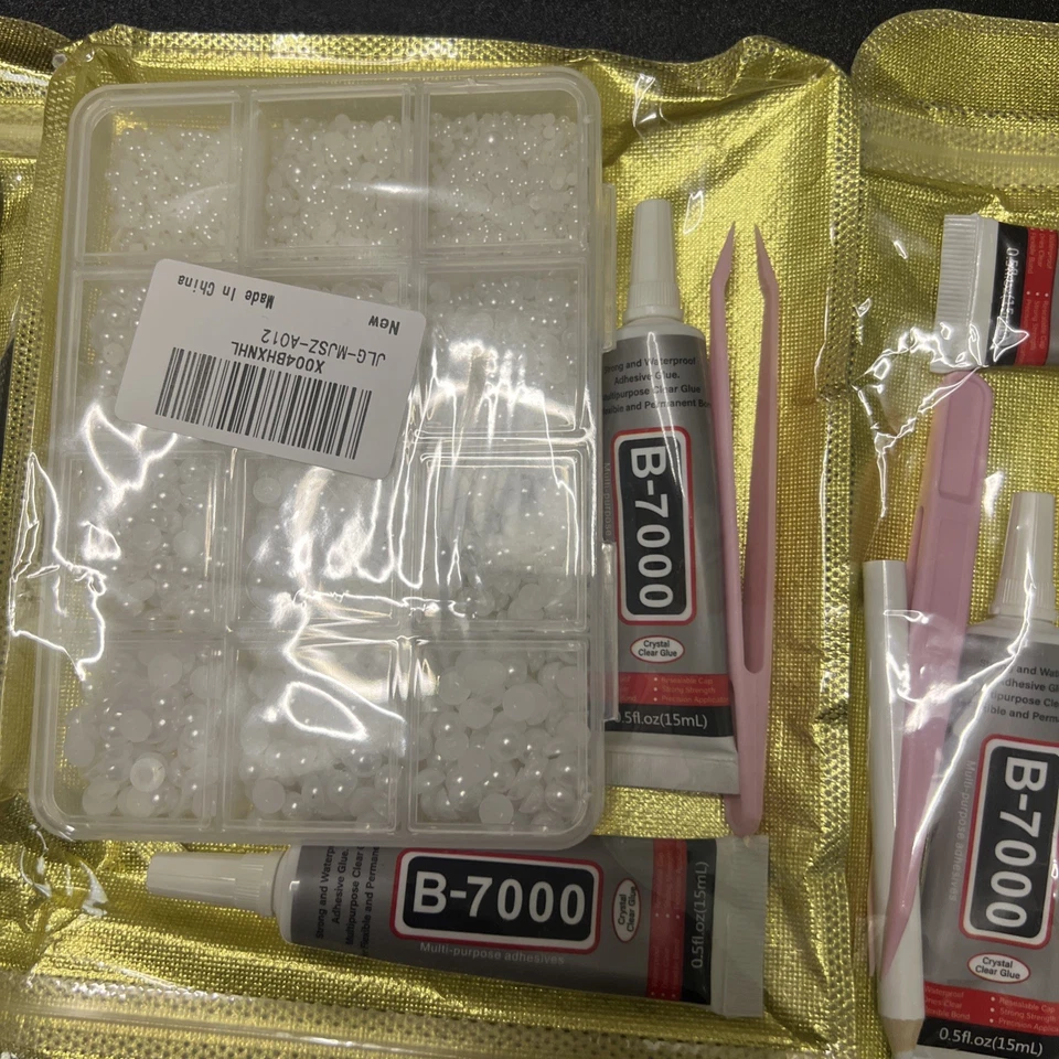 White Flatback Pearls with B7000 Glue Kit, Assorted Size 3/4/5/6/8/10mm Half ... - Изображение 2 из 4