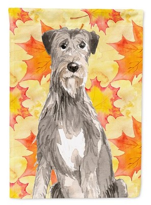 Caroline's Treasures Fall Leaves Irish Wolfhound Garden Flag CK1839GF