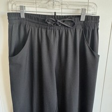 GUESS Black Jogger Pants Women’s M Elastic Waist Drawstring Tapered Athleisure