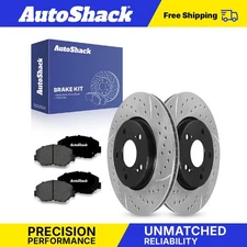 Front Drilled Slotted Brake Rotors Premium Ceramic Pads for Honda Accord