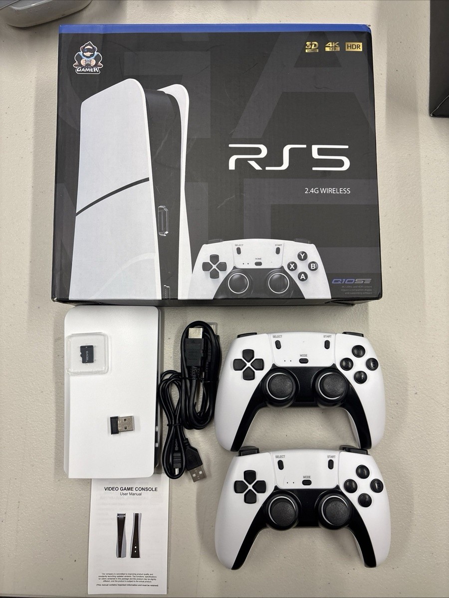 RS5 Game Console Dual Stick 2.4G 2 Wireless Controllers 20000+64GB