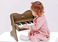 ZIPPY Kids Mini Digital Piano Keyboard 25 Keys Volume Adjustable - Walnut *NEW*
