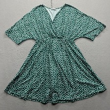 Ekouaer Women's Medium Green Floral Wrap Dress