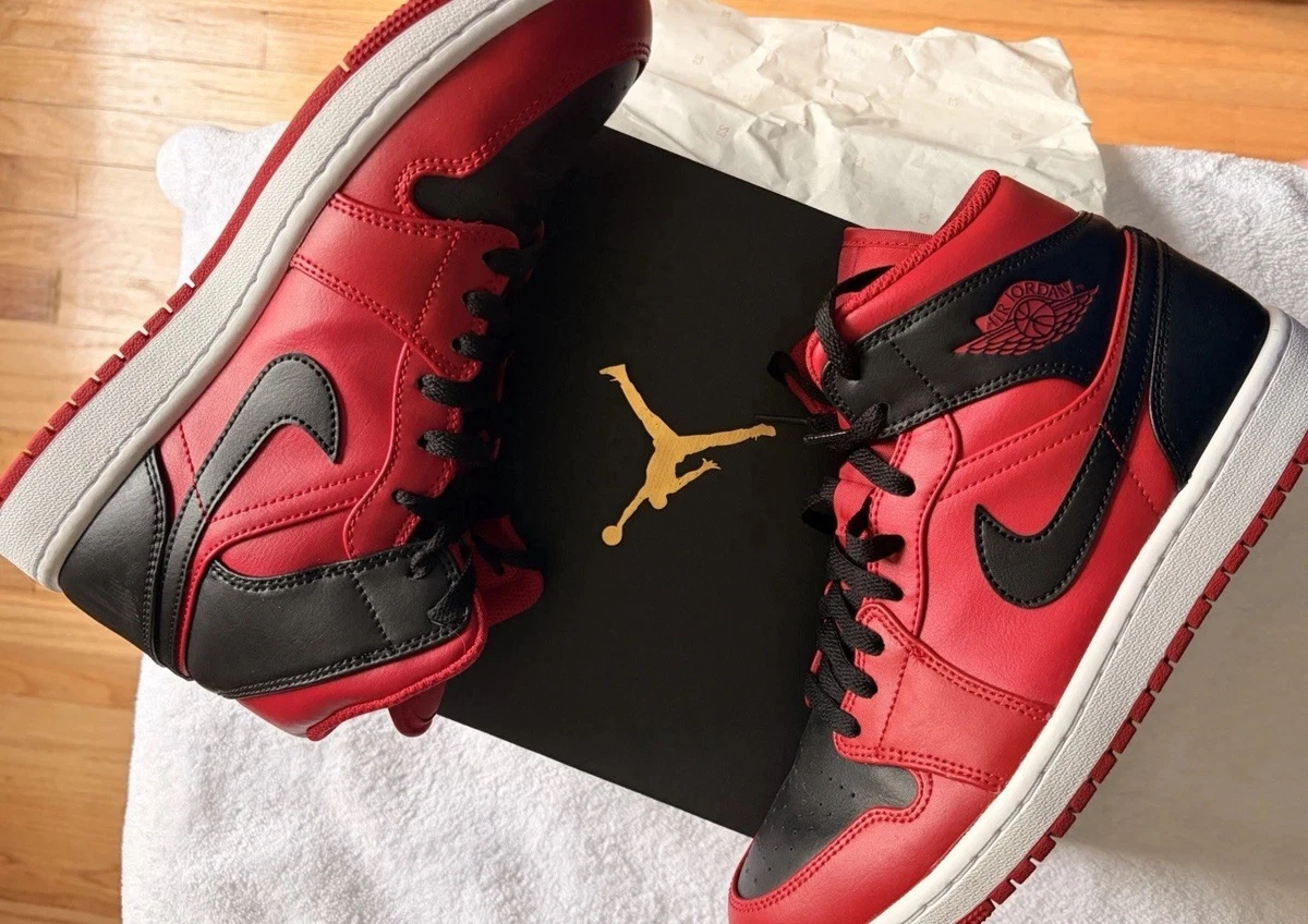 Jordan 1 Mid Black Red for Sale | Authenticity Guaranteed | eBay
