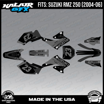 Graphics Kit for SUZUKI RMZ250 2004 2005 2006 Evader Series - Smoke