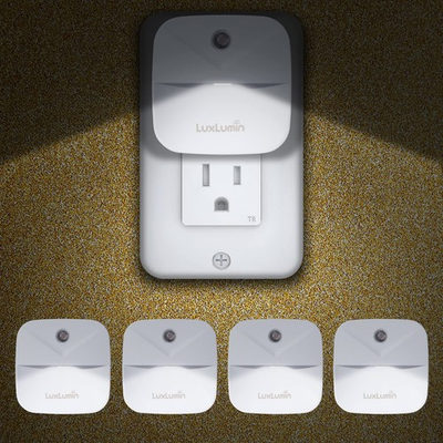 #ad LuxLumin LED Night Lights Plug into Wall with Smart Dusk to Dawn White $14.76