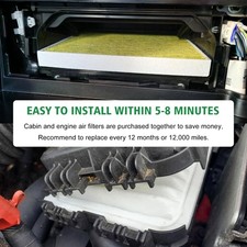 2PCS Cabin Engine Air Filter Kit Fits for 2009-2019 Corolla, 2017-2018 Coroll...