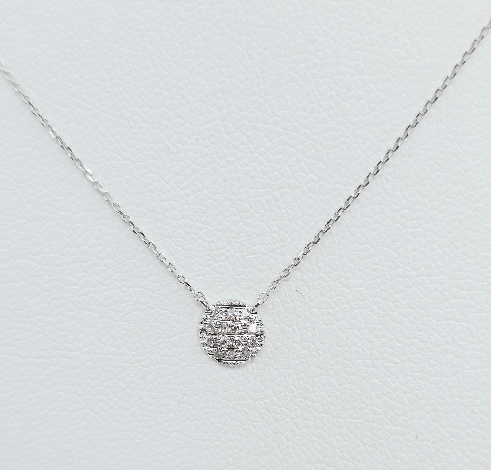 Thin 14K Solid White Gold Link Chain Necklace & R… - image 1