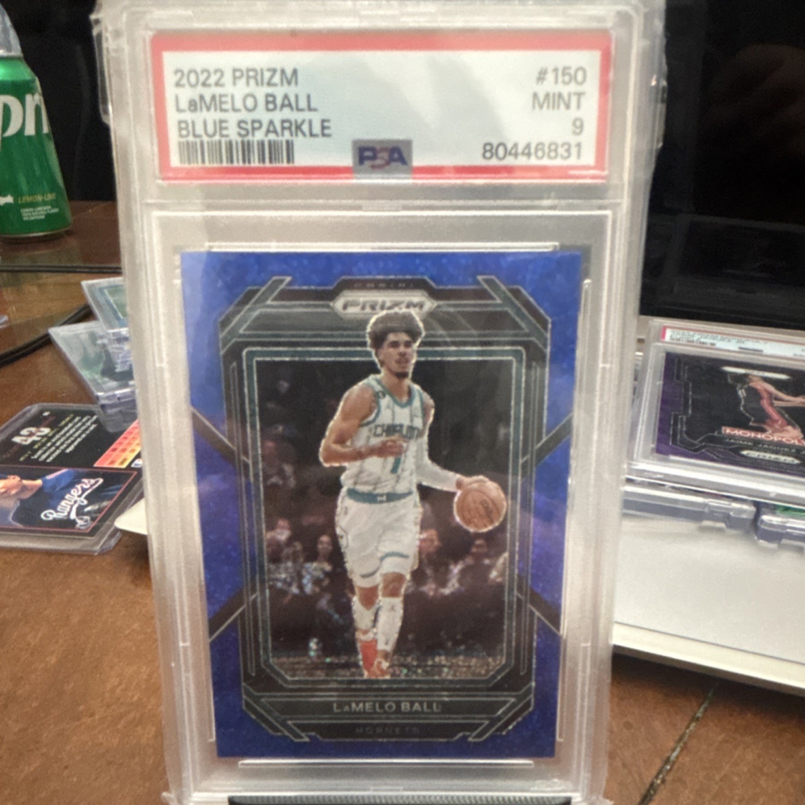 2022-23 Panini Prizm LaMelo Ball #150 Blue Fast Break Prizm /144 PSA 9 Hornets