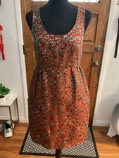 J.Crew Collection A-line dress in Rust Leopard jacquard Print Size 4 NWT