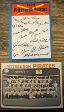 1973 Topps Blue Checklist PITTSBURGH PIRATES LOT Roberto Clemente Signature EXMT