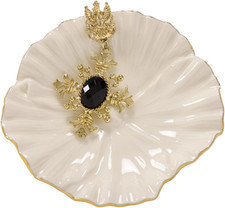 Flower Ring Dish, Ceramic Ring Holder Jewelry Tray Trinket Dish, Fairy Organizer