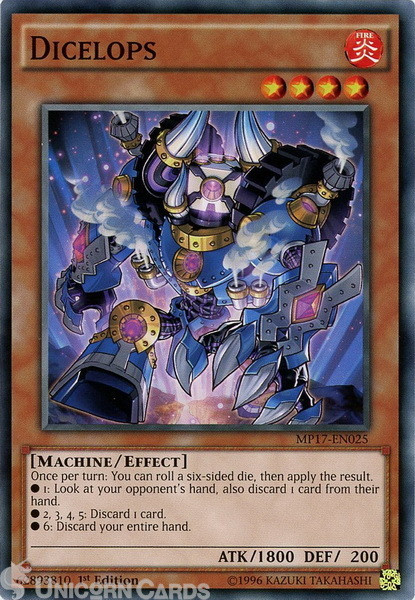 MP17-EN025 Dicelops Common 1st Edition Mint Yu-Gi-Oh! Card