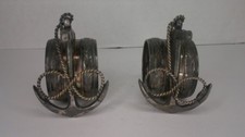 antique Victorian silver plated nautical anchor and rope theme napkin Holder