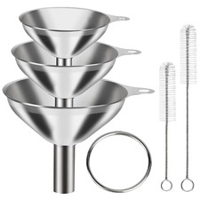 6 Pezzi Mini Imbuti Acciaio Inox per Uso Cucina Grandi Piccoli Imbuti Set 3