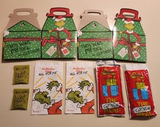  2 The Grinch Meal Box McDonald  s Happy Meal 2025 Complete Sets Mystery Socks