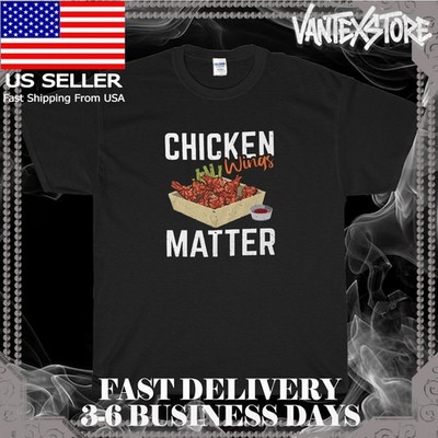 NEW SHIRT CHICKEN WINGS MATTER LOGO MEN'S T-SHIRT AMERICAN USA SIZE S-5XL