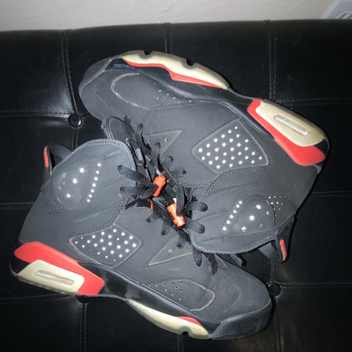 Nike Air Jordan 6 Retro Black Red Infrared High Top Sneaker Men's