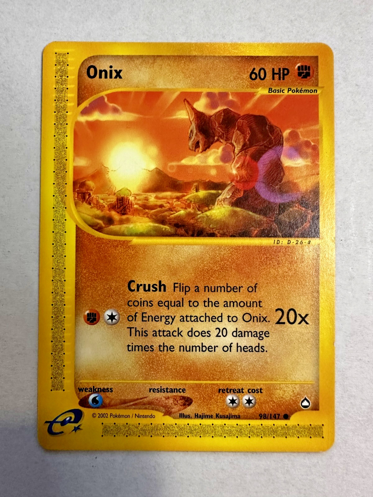 Pokemon Card - Aquapolis 98/147 - ONIX (common) - NM