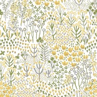 Fd26348_Happy Meadow Print Gelb Orange GrüN Weiß Fine Decor Tapete