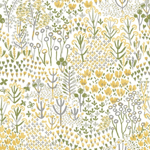 Fd26348_Happy Meadow Print Gelb Orange GrüN Weiß Fine Decor Tapete-image