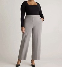 Quince NWT Women's size 16 Stretch Crepe Classic Trousers Pants Coastal Grey