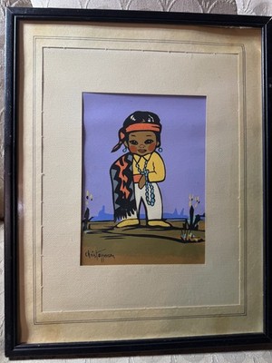 Gerda Christoffersen  (20th C) ''Oodees Little Boy'' Serigraph - Signed And Framed
