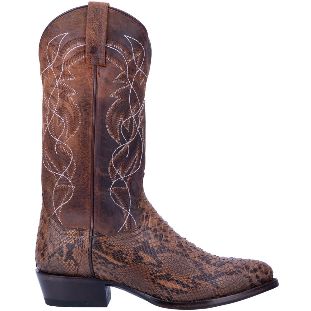 Dan Post Boots Manning Snakeskin Embroidered Round Toe Pull On Cowboy Mens Size 69290₽