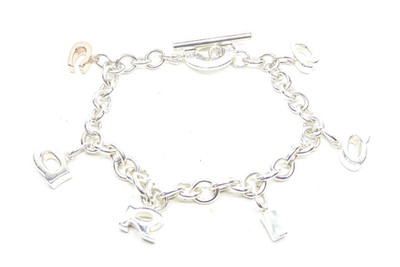 Clogau Gold Silver & 9ct Rose Gold Cariad T-Bar Bracelet 7 3/4''