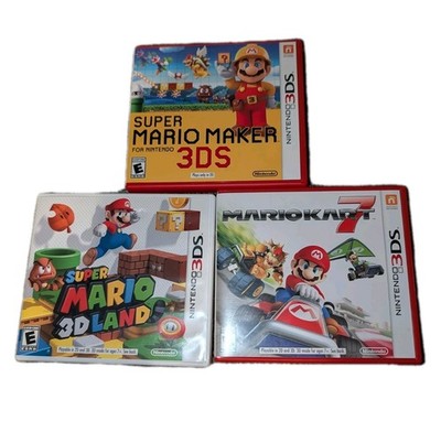 Nintendo 3DS 3 Game Lot Super Mario 3D World, Mario Kart, And
