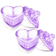 Cristal Dulce Forma de Corazón Acrílico Líquido Polvo Vidrio Plato Dappen Taza de Vidrio