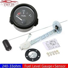 Fuel Level Gauge 52mm 240-33 Ohm 12V White LED Pointer