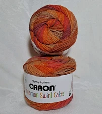 Caron Cinnamon Swirl Cakes Yarn --Heat Wave-- NIP