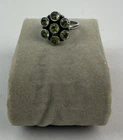 925 STERLING SILVER vintage peridot Georgian Style Shadowbox Ring 6.5
