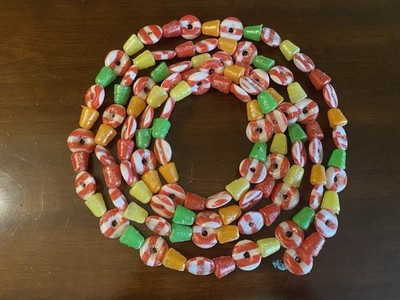 Christmas BLOW MOLD CANDY Tree Garland Vintage Feet, One Strand