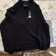 Polo Ralph Lauren Men s Navy Cotton Knit 1/4 ...