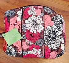 New with Tag Vera Bradley Makeup Bag 8.5" Tall Pink and Black