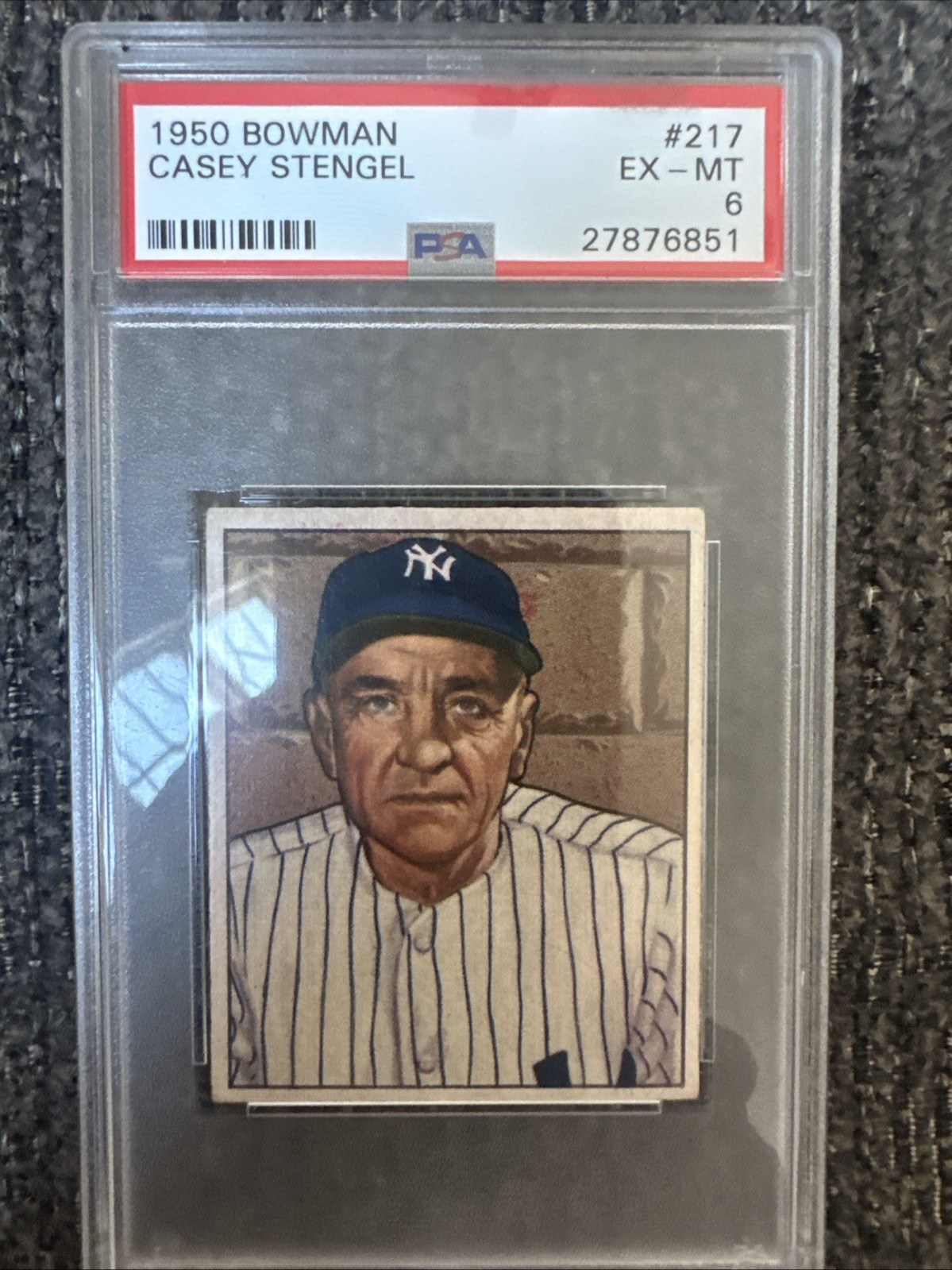 1950 Bowman - Casey Stengel #217 PSA 6 EX - MT New York Yankees HOF