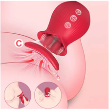 Rose Sucking Vibrator Licking Tongue Clit G-spot Dildo Oral Sex Toys for Women