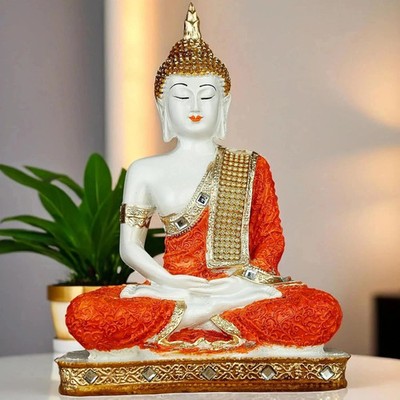 Buddha Statue Large Outdoor Garden Happy Antique Thai Zen Stone Sitting New Gift