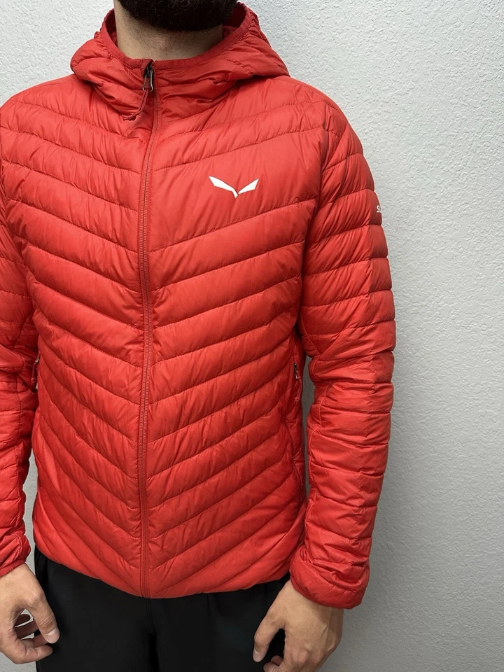Salewa Men’s Down Puffer Jacket Hooded Red Size M - Image 3 of 4