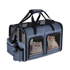Cat Carrier for 2 Cats, Foldable Double Cat and Dog Carrier, Small to Medium ...