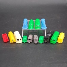 Vintage 60s Mixed Lot of 14 PLASTIC TOY TRAIN Locomotives  Train Cars Etc
