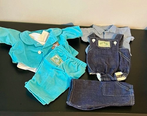 Vintage Cabbage Patch Kids ~  Blue Doll Clothing Lot ~ 3pc Outfit Denim Jeans +