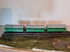 SIKU??? Modelleisenbahn H0, Konvolut 3 Personenw., grün, gebr.,besp.,guter Zust.